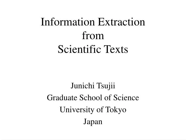 information extraction from scientific texts