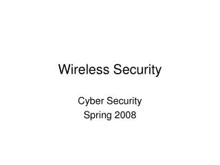 Wireless Security