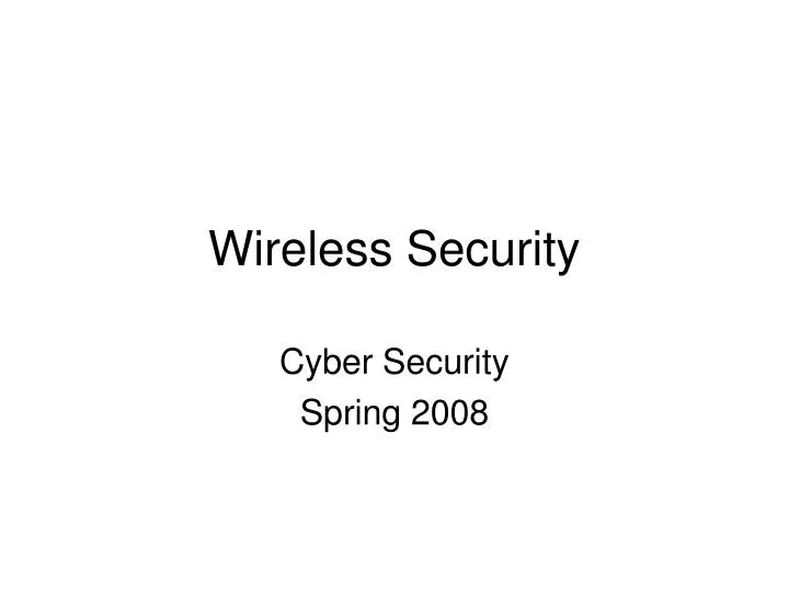 cyber security spring 2008