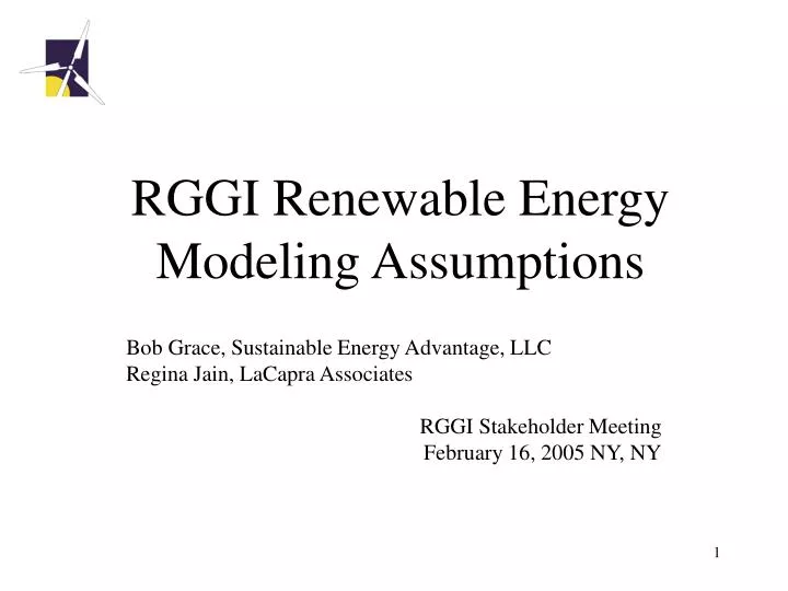 rggi renewable energy modeling assumptions