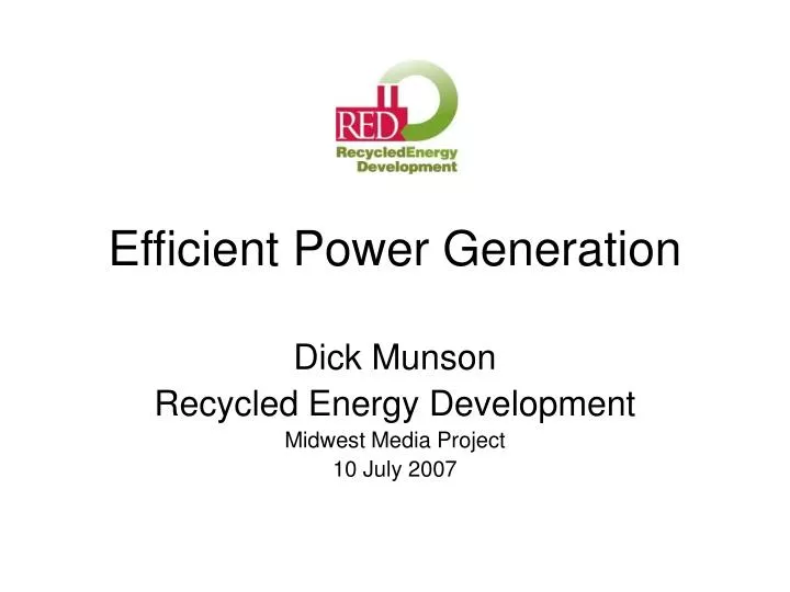 efficient power generation