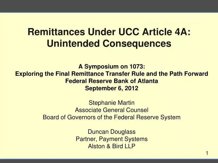 remittances under ucc article 4a unintended consequences