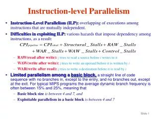 Instruction-level Parallelism