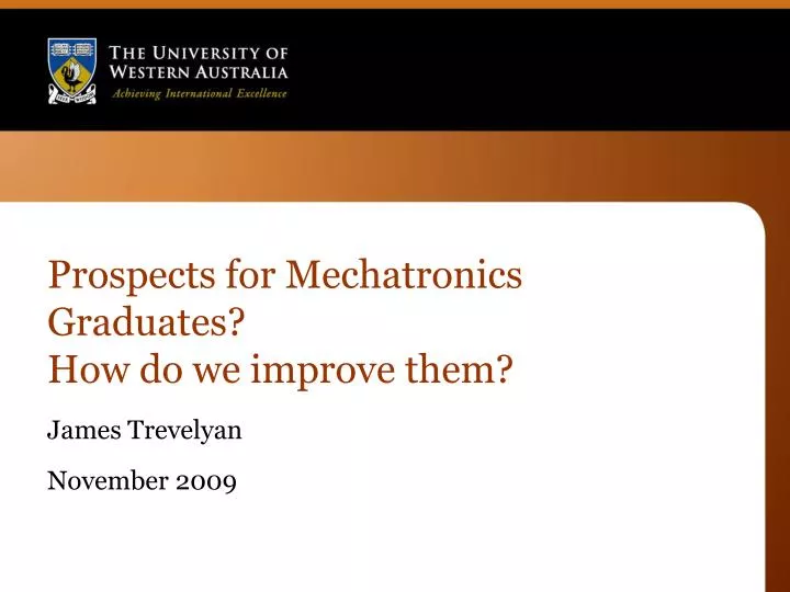 prospects for mechatronics graduates how do we improve them