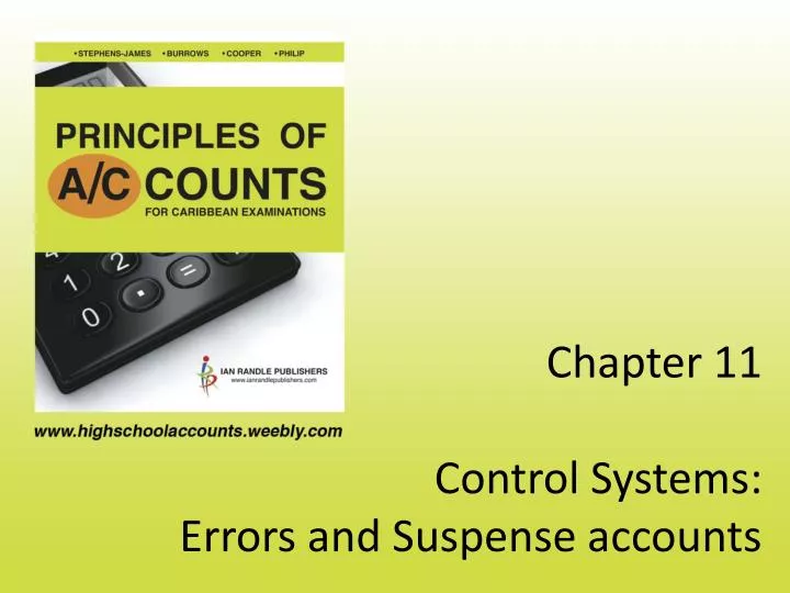 chapter 11 control systems errors and suspense accounts