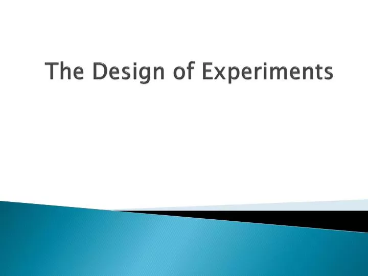 the design of experiments