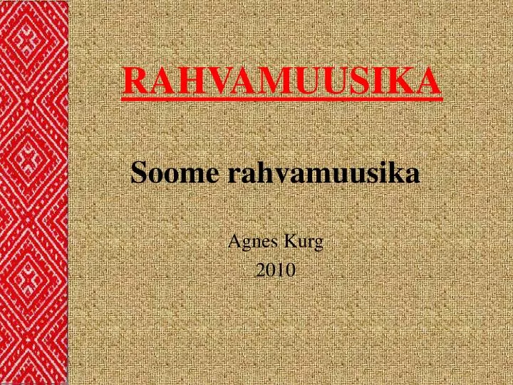 soome rahvamuusika agnes kurg 2010