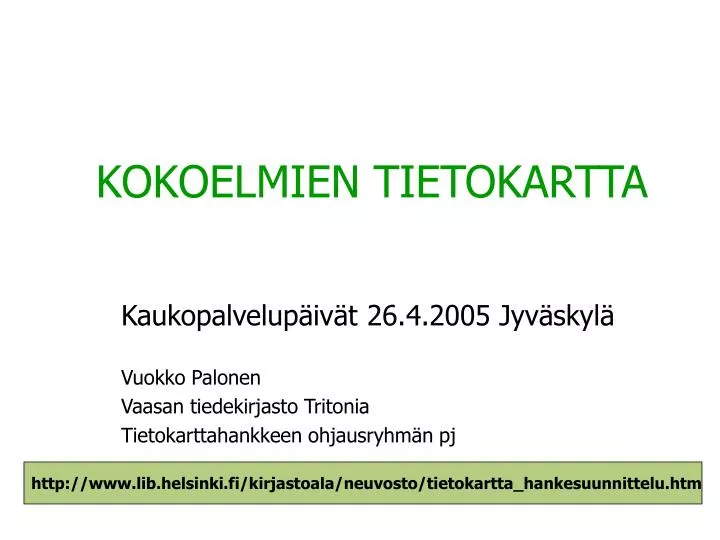 kokoelmien tietokartta