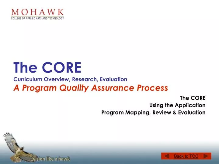 the core curriculum overview research evaluation a program quality assurance process