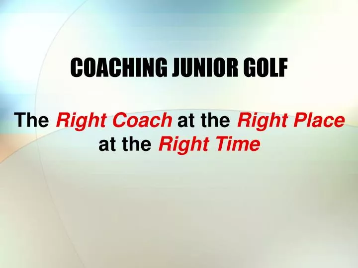 coaching junior golf