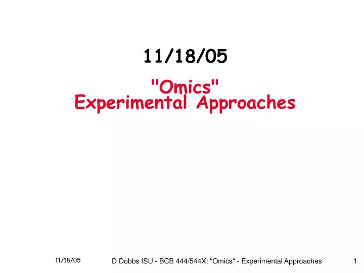11 18 05 omics experimental approaches