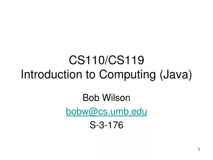 cs110 cs119 introduction to computing java