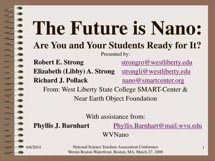 the future is nano are you and your students ready for it