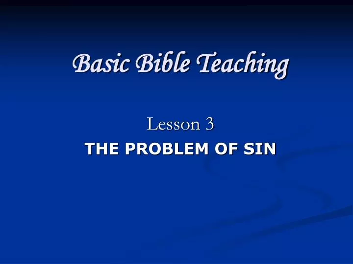 basic bible teaching