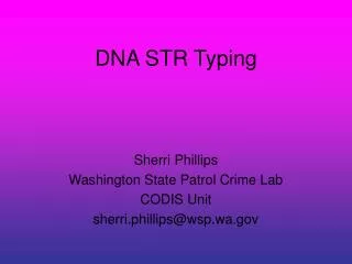 DNA STR Typing
