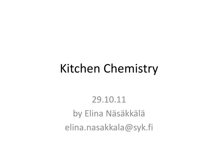 kitchen chemistry