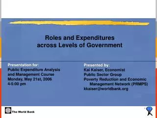 Roles and Expenditures across Levels of Government