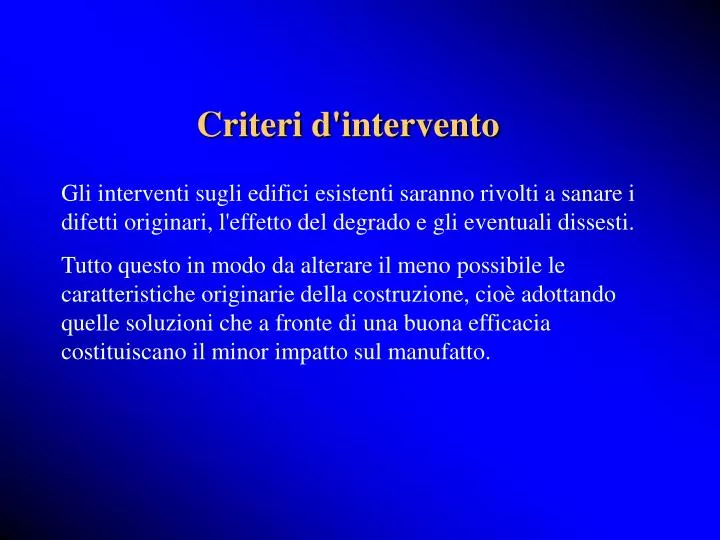 criteri d intervento