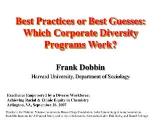 Best Practices or Best Guesses: Which Corporate Diversity Programs Work?