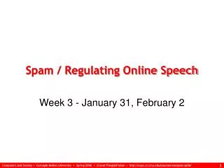 Spam / Regulating Online Speech