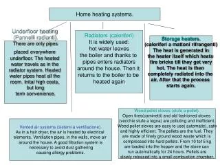 Home heating systems.