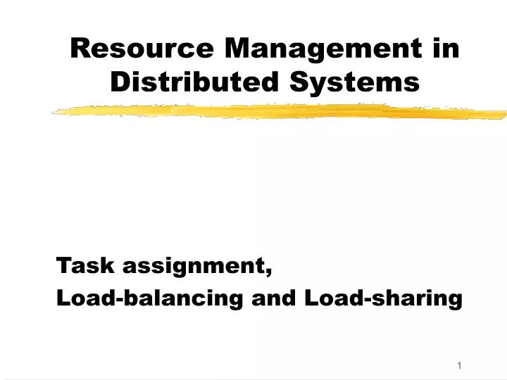 resource management in distributed systems