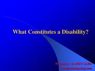 What Constitutes a Disability?