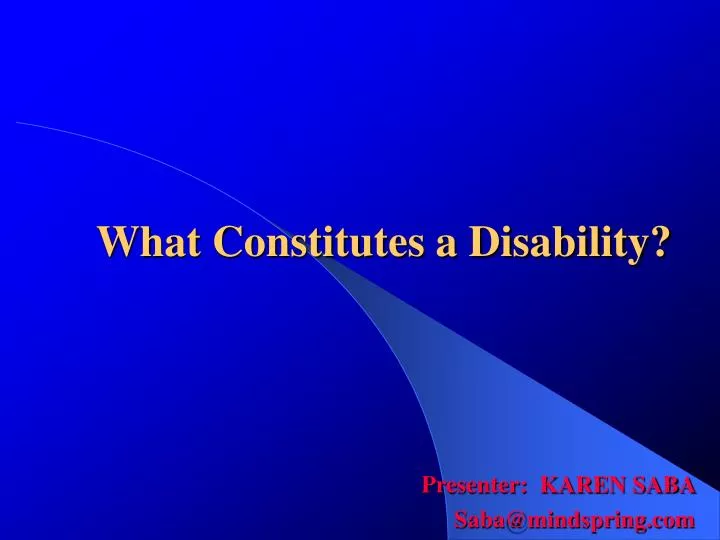 what constitutes a disability