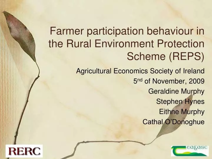 farmer participation behaviour in the rural environment protection scheme reps