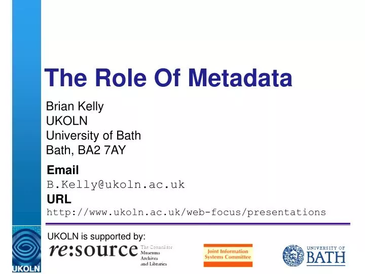 the role of metadata