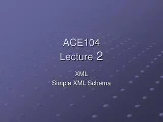ACE104 Lecture 2