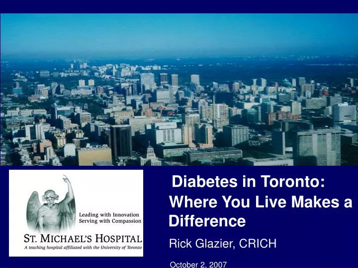 diabetes in toronto where you live makes a difference