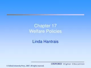 Chapter 17 Welfare Policies