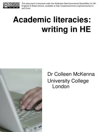 Academic literacies: writing in HE