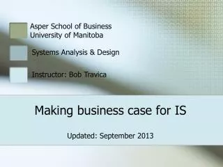Making business case for IS