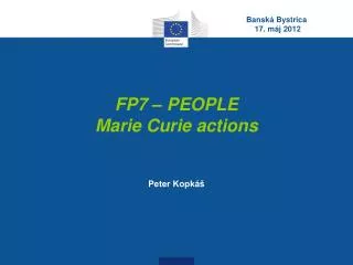 FP7 – PEOPLE Marie Curie actions