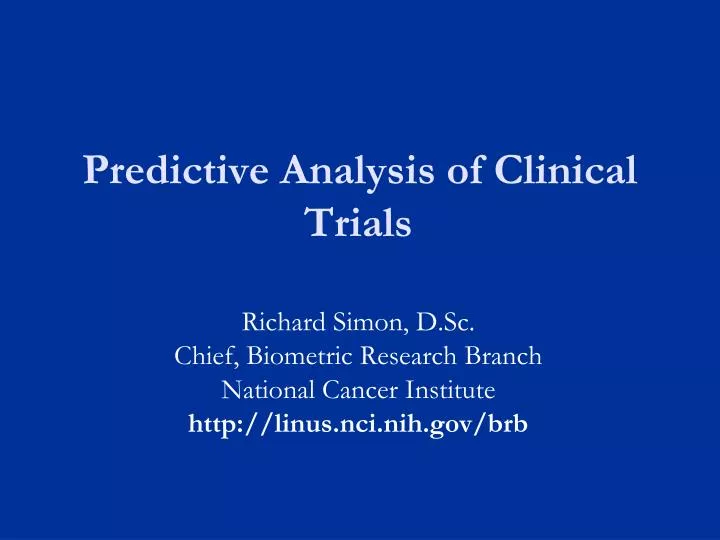 predictive analysis of clinical trials