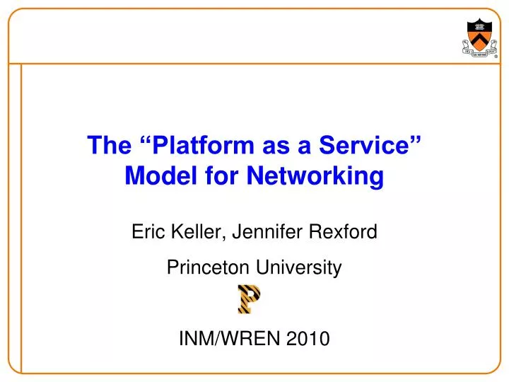 the platform as a service model for networking