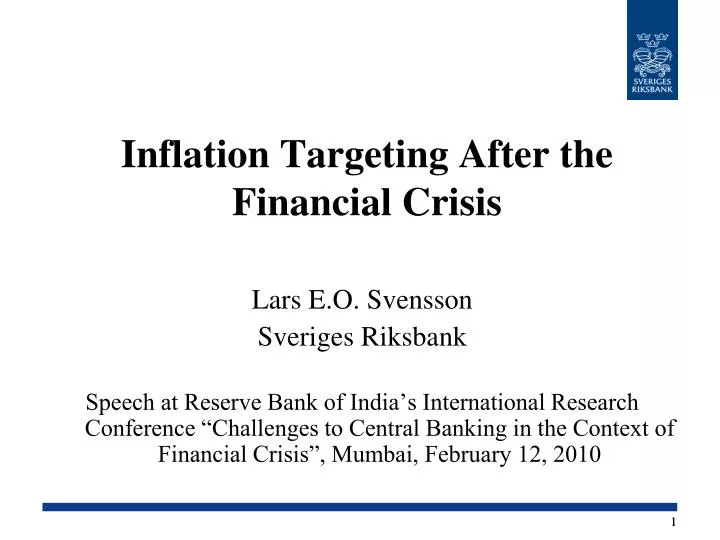inflation targeting after the financial crisis