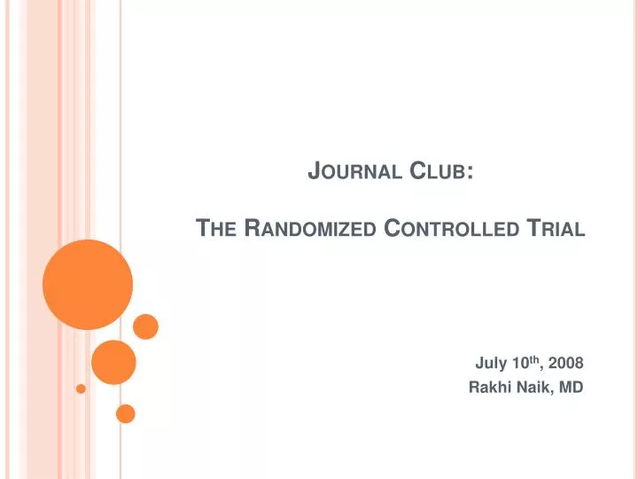 journal club the randomized controlled trial