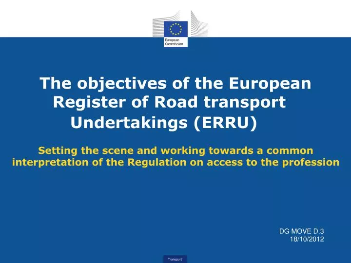 the objectives of the european register of road transport undertakings erru