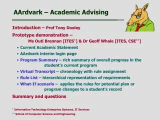 AArdvark – Academic Advising