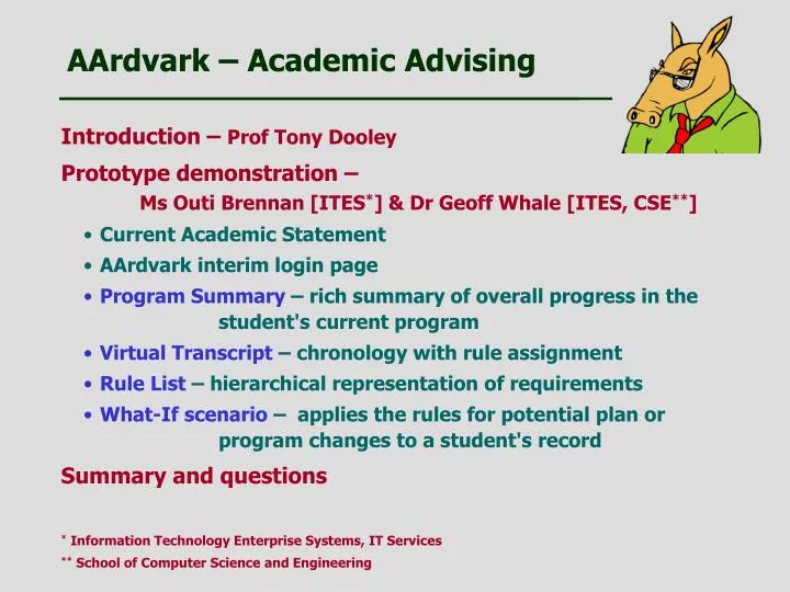 aardvark academic advising