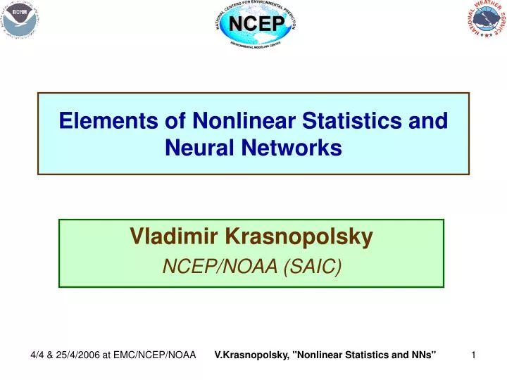 elements of nonlinear statistics and neural networks