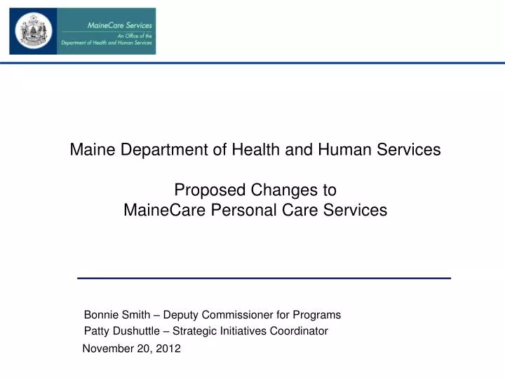 maine department of health and human services proposed changes to mainecare personal care services