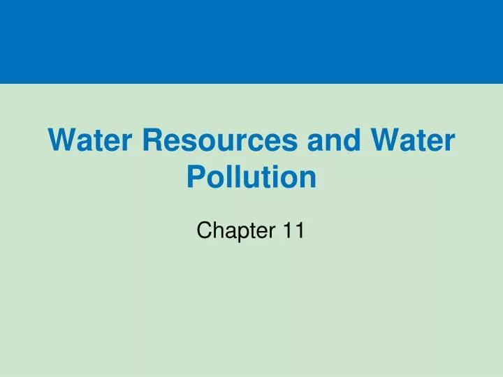 water resources and water pollution