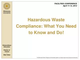 Hazardous Waste Compliance: What You Need to Know and Do!