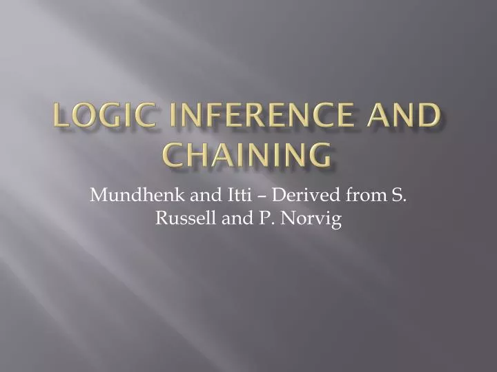 logic inference and chaining