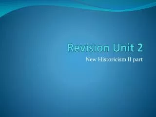 Revision Unit 2