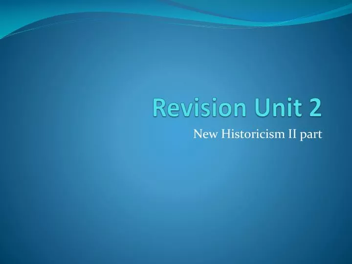 revision unit 2